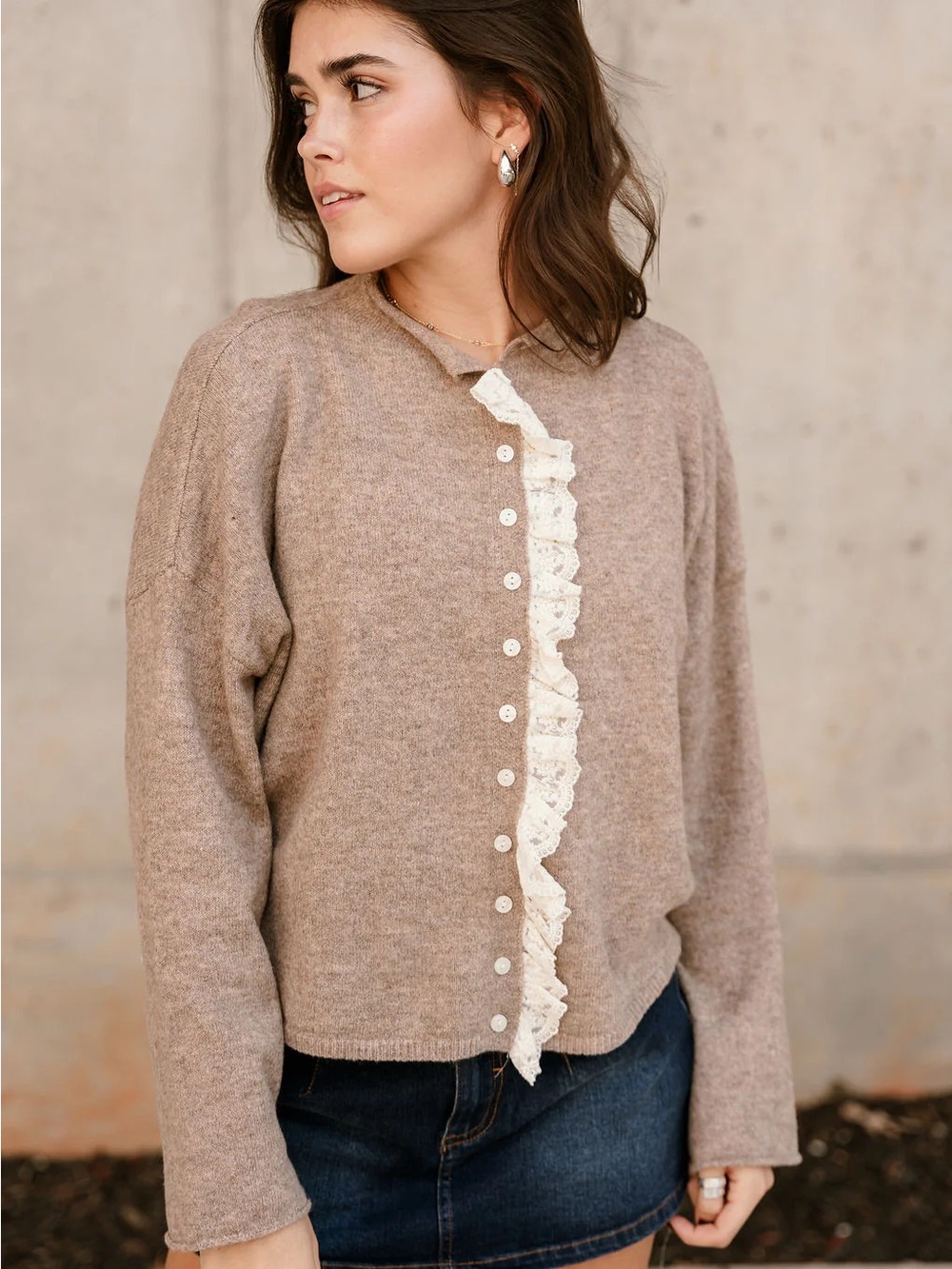 Miou Muse Lace Cardigan Small